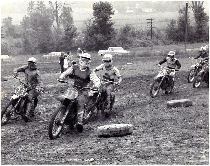 1975 at crash and burn in canal fulton ohio me getting the holeshot #179